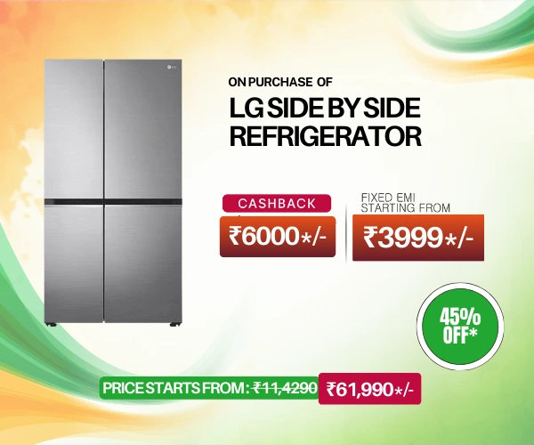 LG SIDE BY SIDE REFRIGERATOR republic day offer