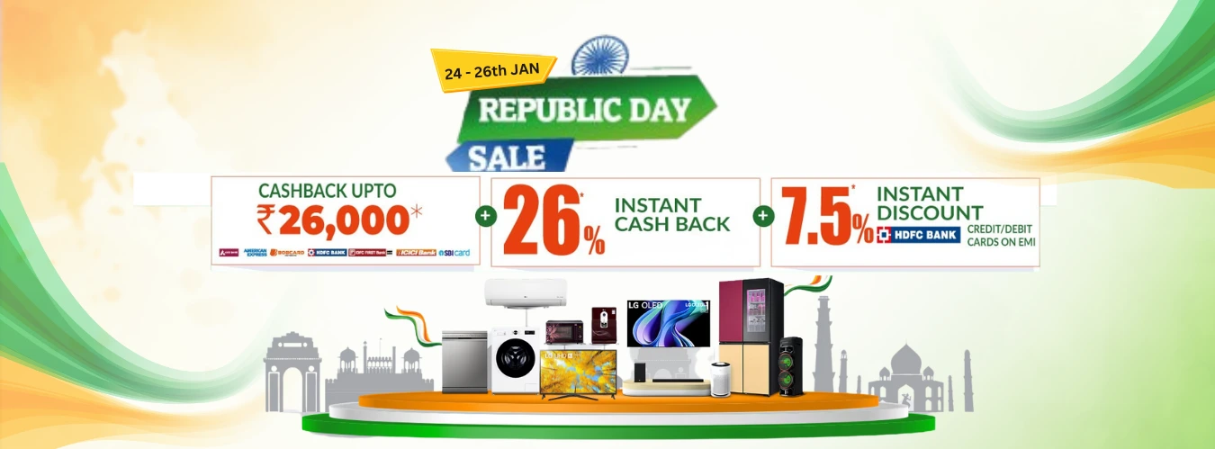 Republic Day Sale on LG Home Appliances & Electronics at LGbyUnilet