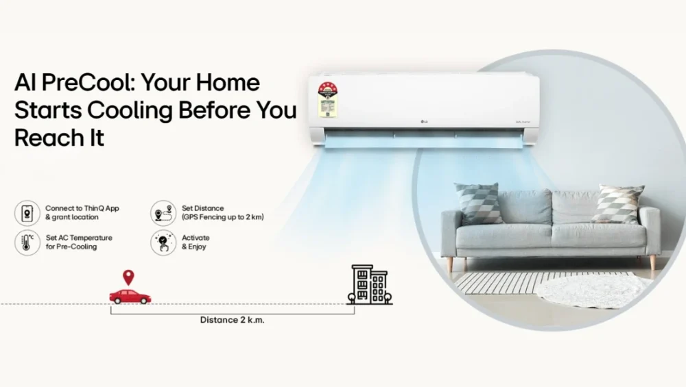AI AC with PreCool smart cooling LG split air conditioner